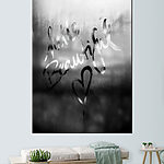 Canvas Schilderijen Boodschap op gestoomd glas met hart.
