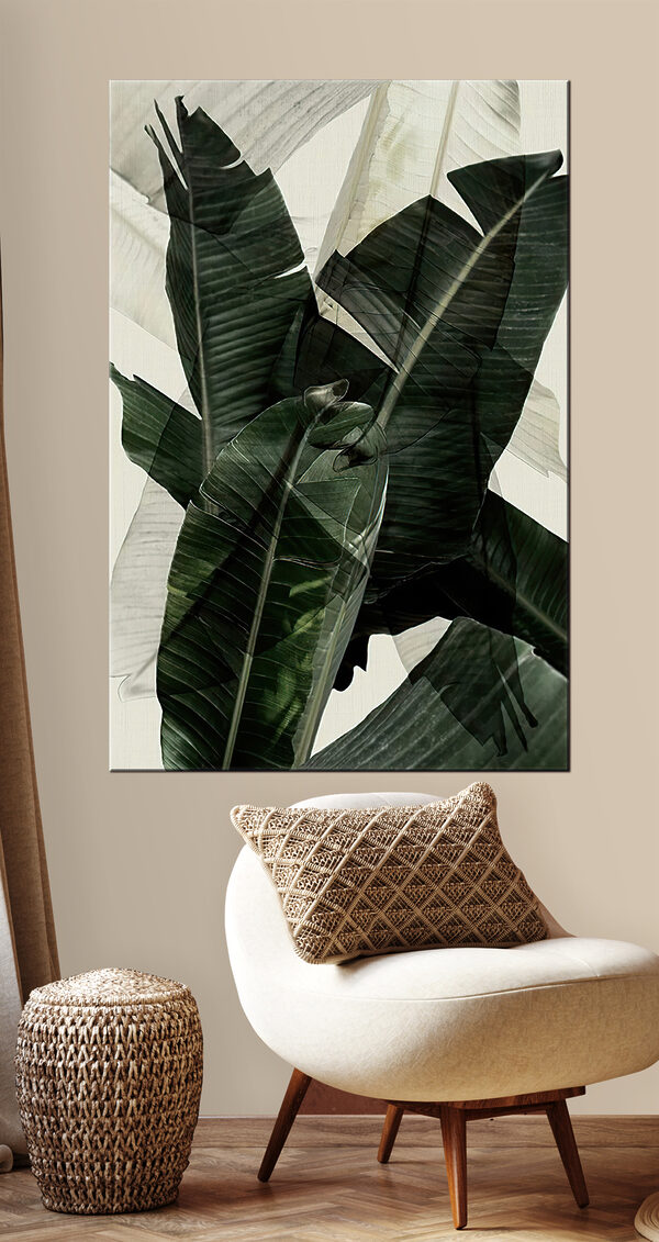 Abstracte lagen groene bladeren Canvas Schilderijen Abstracte lagen groene bladeren