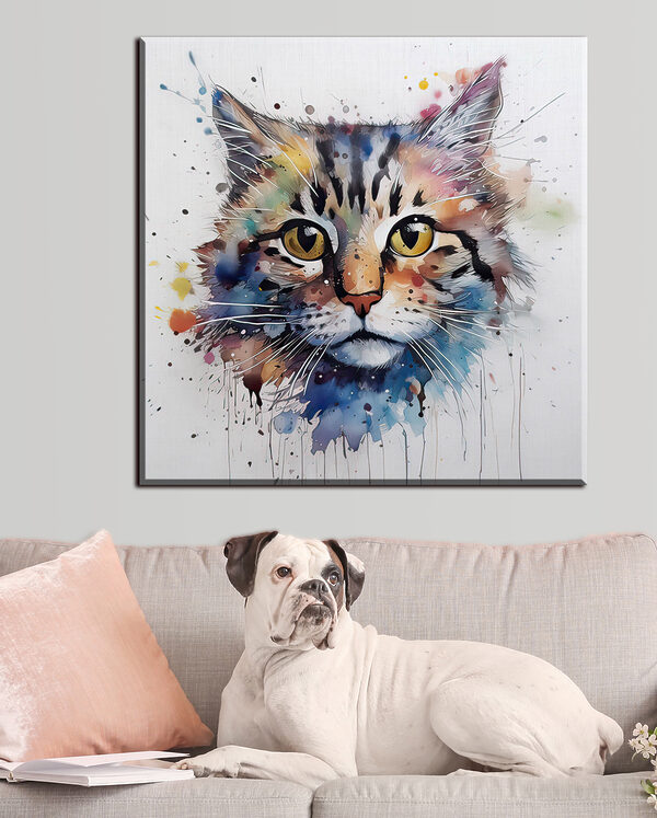 Schilderij van een kat Canvas Schilderijen Schilderij van een kat