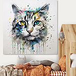 Canvas Schilderijen Levendige kat met kleurrijke ogen.