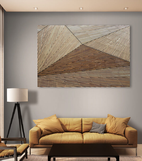 Geometrisch houten patroon met lijnen Canvas Schilderijen Geometrisch houten patroon met lijnen