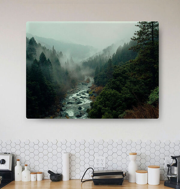 Rivier stroomt door een bos Canvas Schilderijen Rivier stroomt door een bos