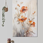 Canvas Schilderijen Delicate oranje bloemen in bloei.