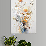 Canvas Schilderijen Delicaat aquarel bloemstuk geschilderd.