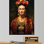 Canvas Schilderijen Kleurrijke bloemen versterken elegant portret.