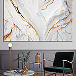 Canvas Schilderijen Elegant marmer met amberkleurige accenten