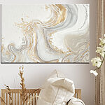 Canvas Schilderijen Elegante marmeren werveling met spetters