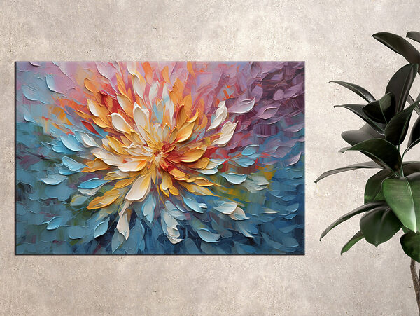 Kleurrijke abstracte bloemenexplosie Canvas Schilderijen Kleurrijke abstracte bloemenexplosie