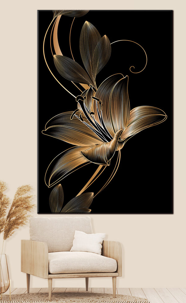 Elegante bloemenillustratie met fijne lijnen Canvas Schilderijen Elegante bloemenillustratie met fijne lijnen