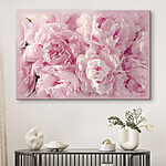 Canvas Schilderijen Groep roze bloemen