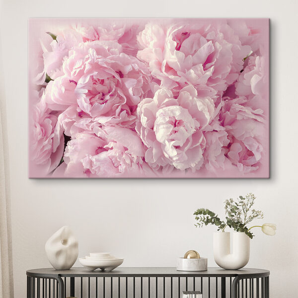 Groep roze bloemen Canvas Schilderijen Groep roze bloemen