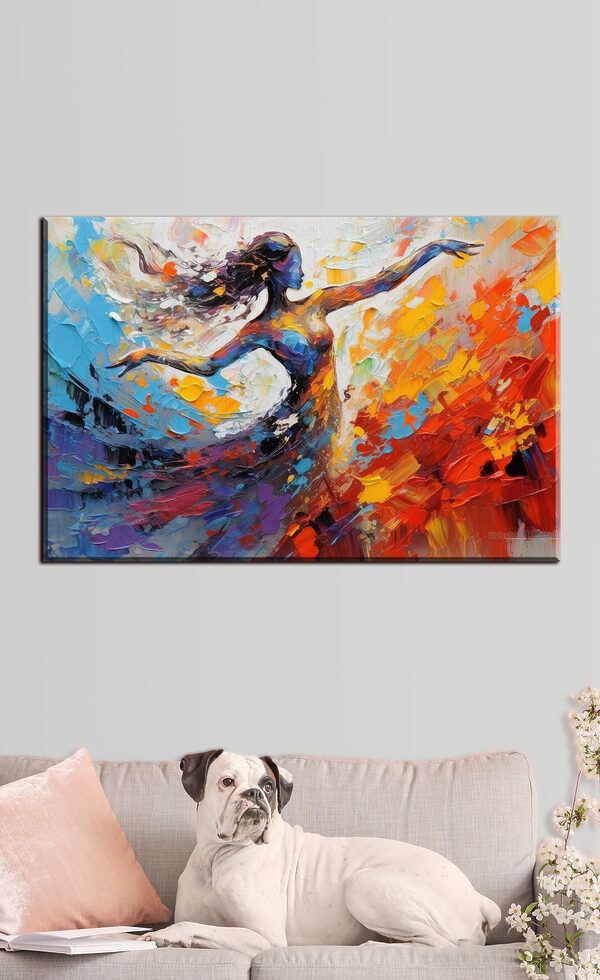 Schilderij van een dansende vrouw Canvas Schilderijen Schilderij van een dansende vrouw