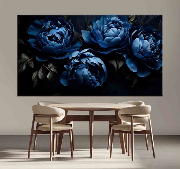 Blauwe bloemblaadjes met zachte texturen Canvas Schilderijen Blauwe bloemblaadjes met zachte texturen