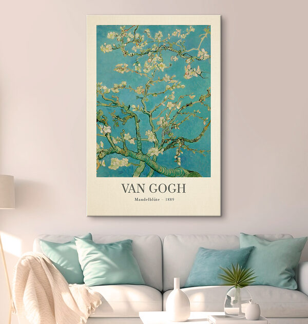 Bloeiende takken tegen blauwe lucht Canvas Schilderijen Bloeiende takken tegen blauwe lucht