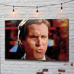 Canvas Schilderijen Peinzende uitdrukking in levendig schilderij.