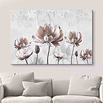 Canvas Schilderijen Sierlijk bewerkte bloesems in bloei.