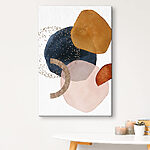 Canvas Schilderijen Abstracte vormen met glitteraccenten