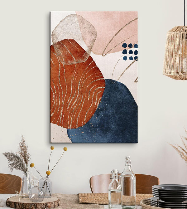 Abstracte vormen met glitteraccenten Canvas Schilderijen Abstracte vormen met glitteraccenten