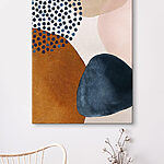 Canvas Schilderijen Abstracte vormen en stippen ontwerp.