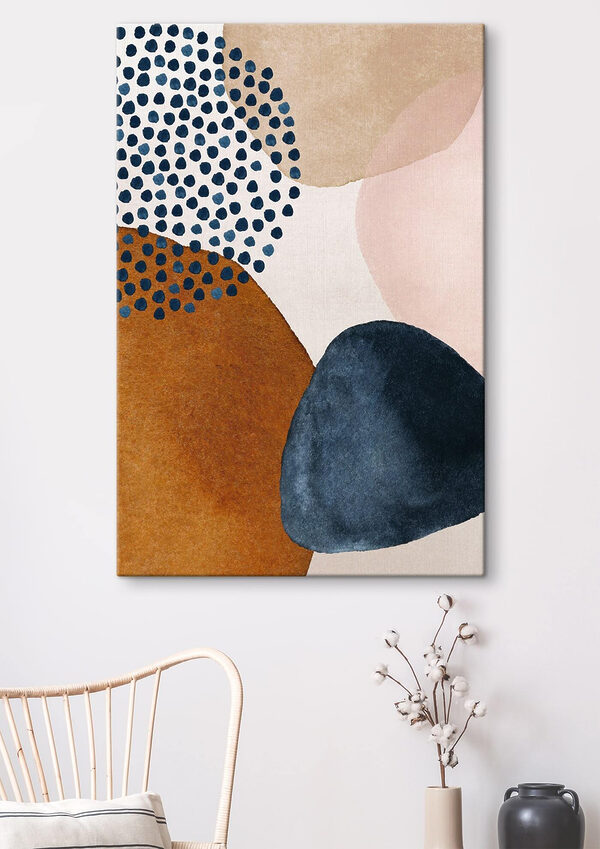 Abstracte vormen en stippen ontwerp Canvas Schilderijen Abstracte vormen en stippen ontwerp