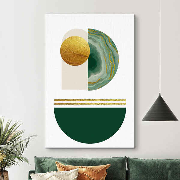 Geometrische vormen met marmeren textuur Canvas Schilderijen Geometrische vormen met marmeren textuur