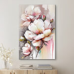 Canvas Schilderijen Elegante bloesems in artistieke aquarelstijl.