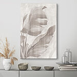 Canvas Schilderijen Monochroom tropisch bladmotief.