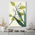 Canvas Schilderijen Abstracte bladeren met fijne takken.