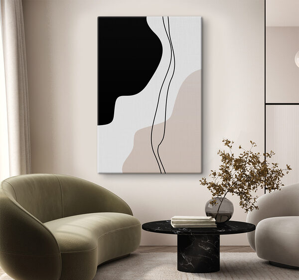 Zwart-wit afbeelding van het gezicht van een vrouw Canvas Schilderijen Zwart-wit afbeelding van het gezicht van een vrouw