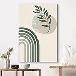 Canvas Schilderijen Abstract bladeren en bogen ontwerp.