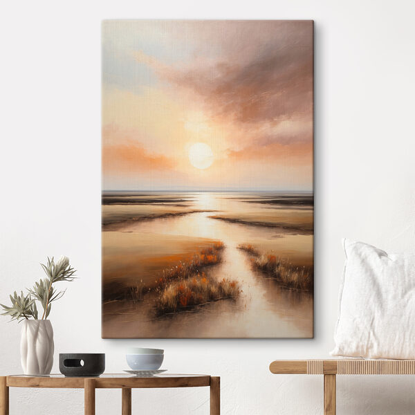 Witte cirkel op gele achtergrond Canvas Schilderijen Witte cirkel op gele achtergrond