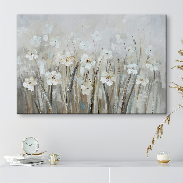 Schilderij van witte bloemen Canvas Schilderijen Schilderij van witte bloemen