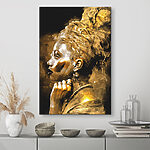 Canvas Schilderijen Elegant portret met rijke texturen