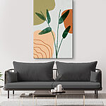 Canvas Schilderijen Abstracte plant met aardetinten