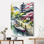 Canvas Schilderijen Aquarel van een boot