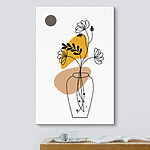 Canvas Schilderijen Tekening van bloemen in een vaas