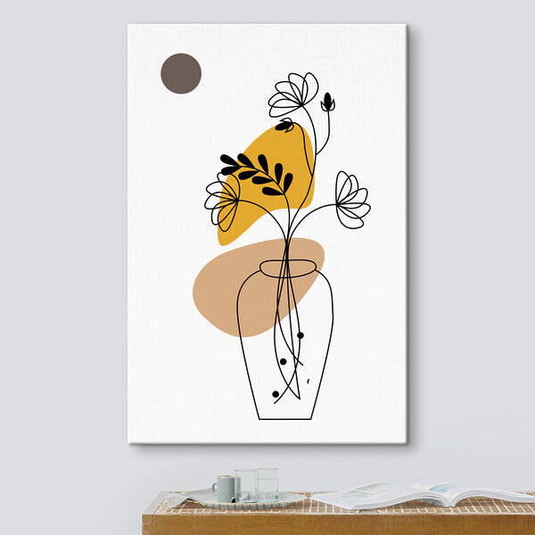 Tekening van bloemen in een vaas Canvas Schilderijen Tekening van bloemen in een vaas