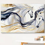 Canvas Schilderijen Majestueuze paarden in etherische beweging