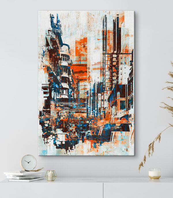 Schilderij van een stad Canvas Schilderijen Schilderij van een stad