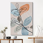 Canvas Schilderijen Abstracte bladeren met kleurrijke vormen.