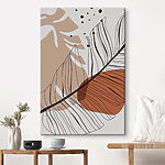 Canvas Schilderijen Abstracte bladeren met aardetinten