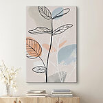 Canvas Schilderijen Abstracte botanische kunst met zachte kleuren.