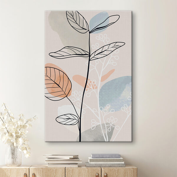 Abstracte botanische kunst met zachte kleuren Canvas Schilderijen Abstracte botanische kunst met zachte kleuren