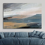Canvas Schilderijen Abstract landschap met getextureerde penseelstreken.