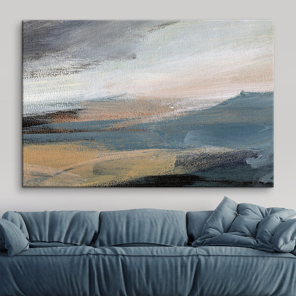 Abstract landschap met getextureerde penseelstreken Canvas Schilderijen Abstract landschap met getextureerde penseelstreken