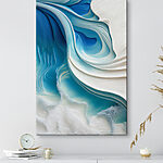 Canvas Schilderijen Vloeiende golven in dromerig blauw.