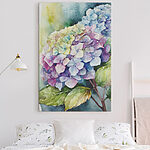 Canvas Schilderijen Aquarelbloemen in levendige kleuren.