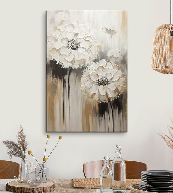 Schilderij van witte bloemen Canvas Schilderijen Schilderij van witte bloemen
