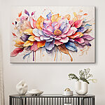 Canvas Schilderijen Bloeiend met levendige aquareltinten