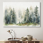 Canvas Schilderijen Aquarel van een bos